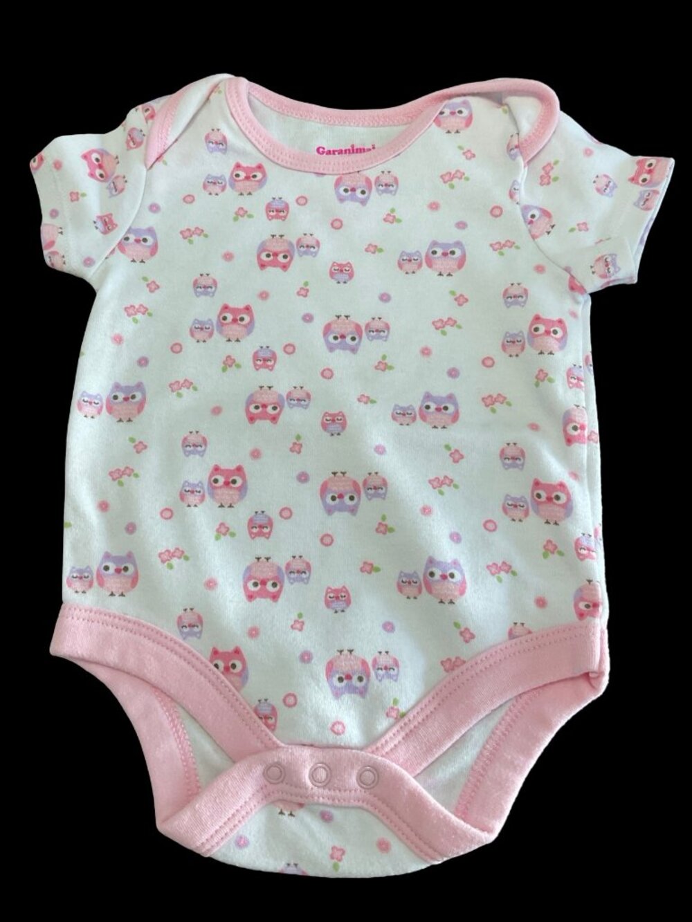 👣 10/$25 - White Pink Owl Print Onesie